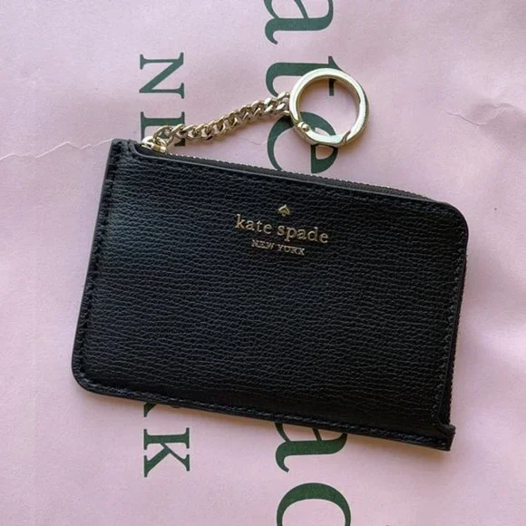 Kate Spade Darcy Medium L-Zip Card Holder Black - Picture 10 of 15